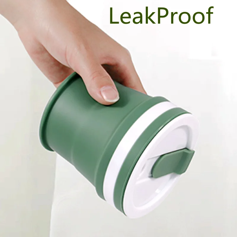 Portable Multi-Use Silicon Reusable Collapsible Travel Coffee Cup To Go Traveling Mug with Lid For Outdoor Camping Business Gift