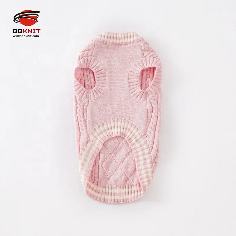 new design mink velvet Customized warm hand-knitted pet sweater Classic Cable Knit dog jumper Vest