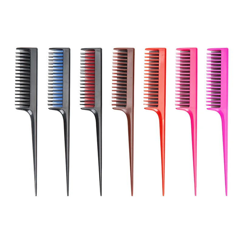 Custom Highlighting Comb Professional Weaving Styling With Rat Tail Comb Nylon Teasing Heat Resistant For Hair Salon Barbershop