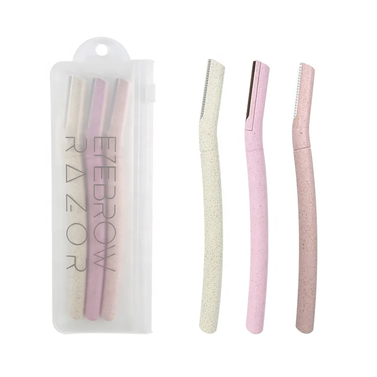 Facial Hair Removal Women Eyebrow Razor Trimmer Wheat Straw Eyebrow Shaving Razor