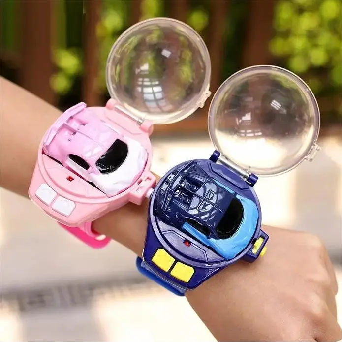 AiJH Alloy Remote Control Car Watch Toy Electric USB Recharge Vehicle Watch RC Mini Car Children Toys