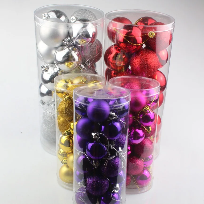 6cm Christmas Balls Ornaments for Xmas Tree - Shatterproof Christmas Tree Decorations Hanging Ball 24pcs