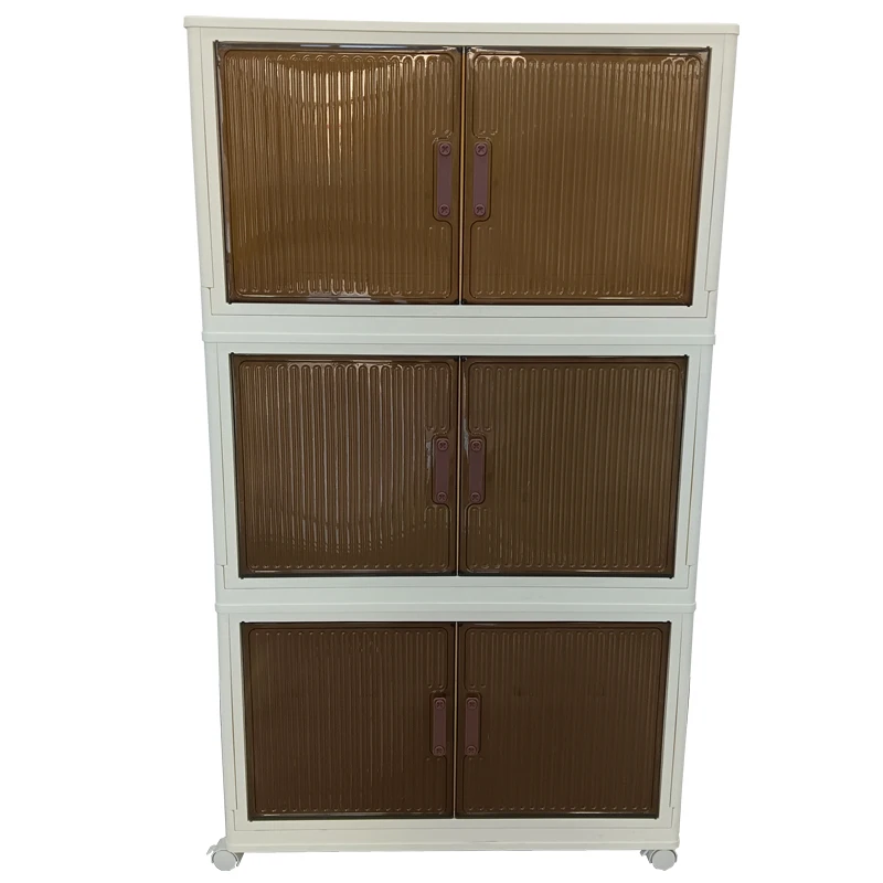 Cheap PP Plastic Storage Cabinets with Sturdy Wheels For Multi-use