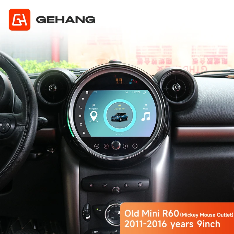 9 inch Android 13 8+64G car video Gps navigation radios for Old MINI R60 2011-2016 Car Radio With Carplay Wifi BT Playstore