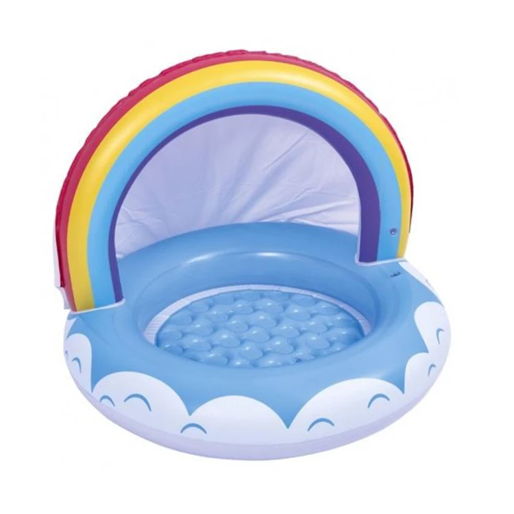 Small Size Rainbow Water Pool  Inflatable Baby Swimming Pools with Shade