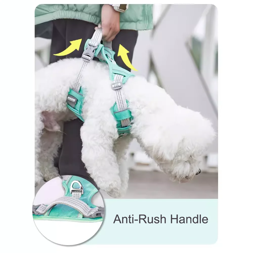 Hot Selling Customize Oxford Fabric Nylon Webbing Comfortable Mesh Padded Dog Harness For Small Medium Large Sizes Dogs Walking