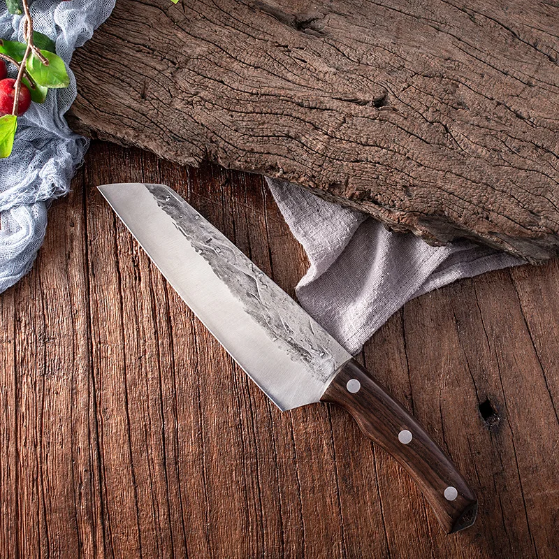 Handmade Forged 7 Inch Kiritsuke Kitchen Chef Knife 5CR15MOV Stainless Steel Blade