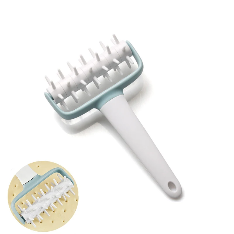 Cheap baking tools Plastic Cookie Cake Pie Pastry Bread Pizza Dough Roller Rolling Docker for baking