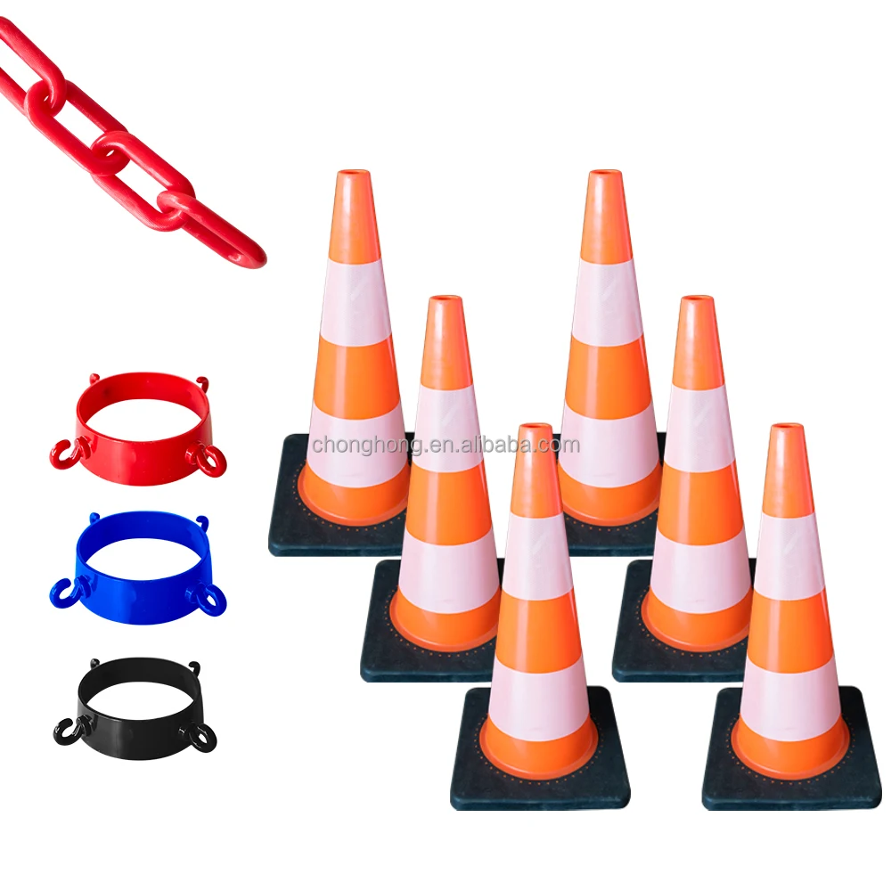 Plastic PE Cone Accessories Chain Connector Hooks Black Red Blue Plastic Link Chain