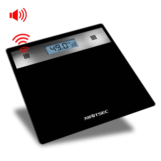 
2021 Hangzhou Household Personal 12 Inches 180kg 400lb Bathroom Scale Talking Weight Scale Language Customize Voice Function 