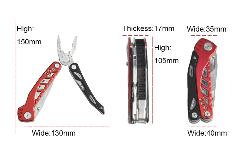 Wholesale top quality camping multi functional pliers tool with camo red handle