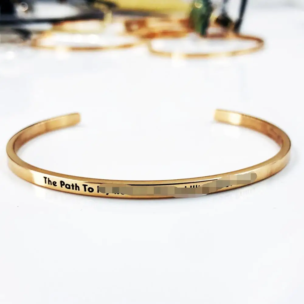 BMZ LOGO free 3mm cuff custom bangle bracelets cute custom bling name bangle diy custom charm bangle bracelet