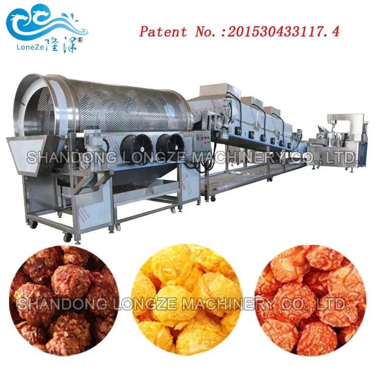 
Cheap Price Mushroom Caramel Gas Electric Popcorn Machine Popcorn Continuous Production Line Large Capacity 