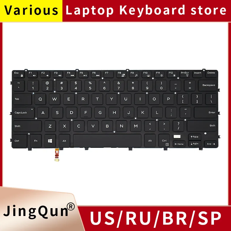 Original US Russian Laptop Keyboard with Backlight For Dell XPS15 9550 9560 9570 P56F Precision 5510 m5510 m5520 m5530 0GDT9F