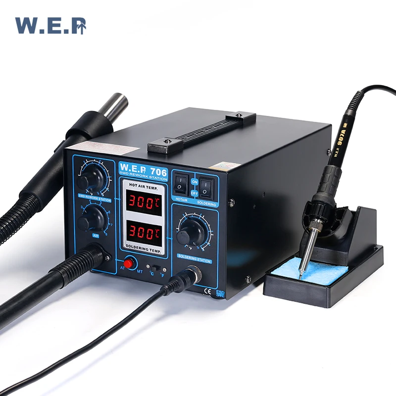 WEP 706 2 в 1 воздуходувка профессиональная паяльная smd станция для горячего воздуха