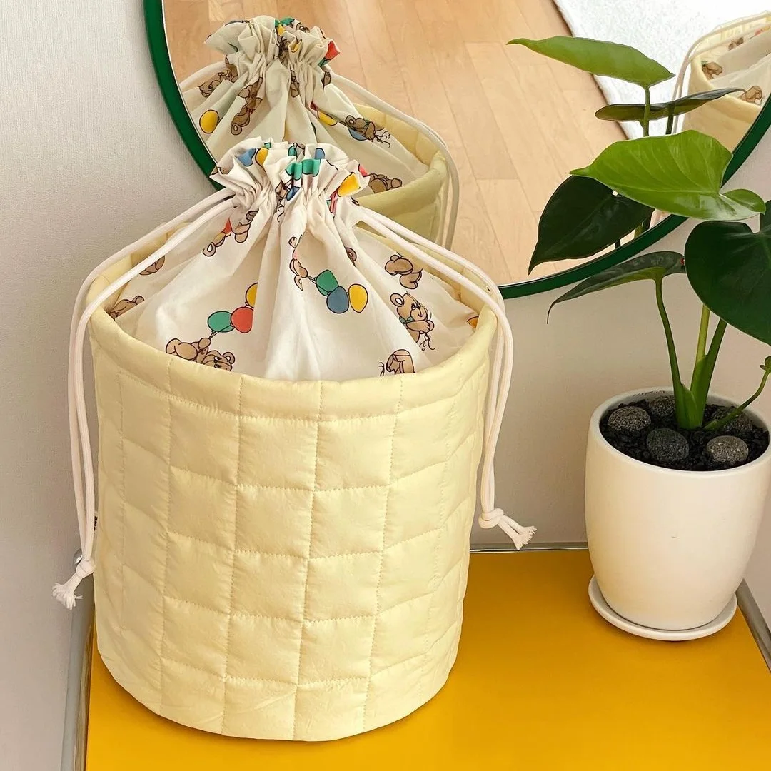 Canvas Foldable Cotton Rope basket weaving with yarn Storage Baskets Toy Organizer
