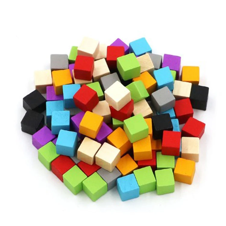 Деревянные кубики пустые кости самодельные жетоны новые продукты 10 мм квадратные Угловые цветные настольные раннее образование