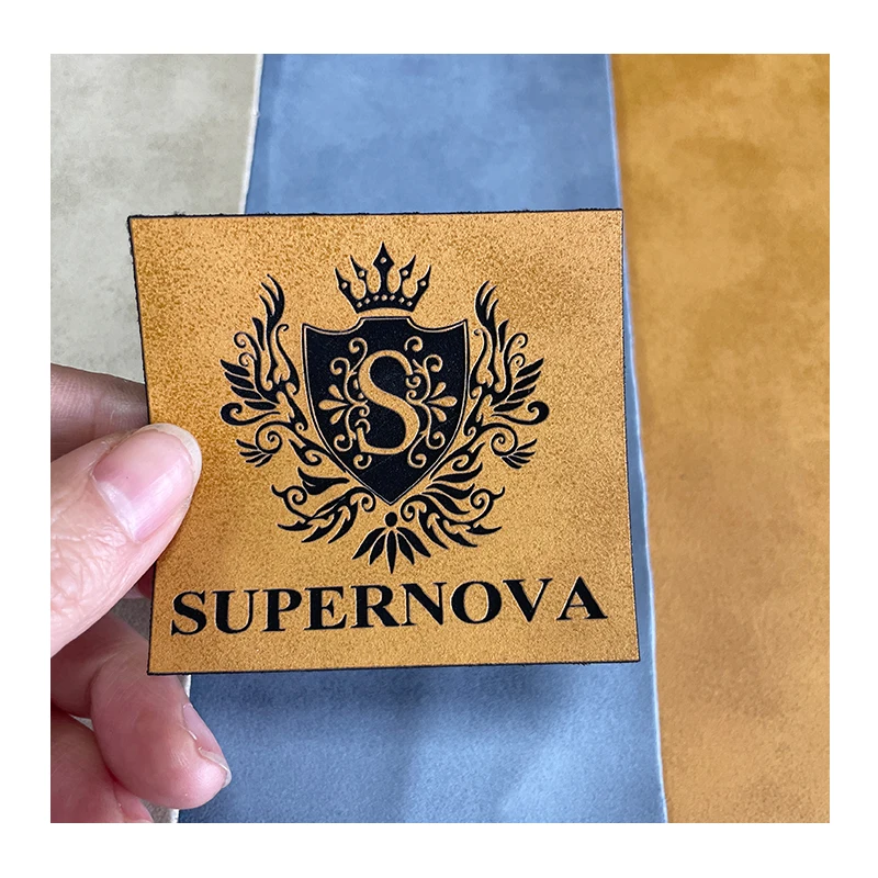 12X18 Retro Pattern Black Laser Blanks Leather With Gray Back And Adhesive