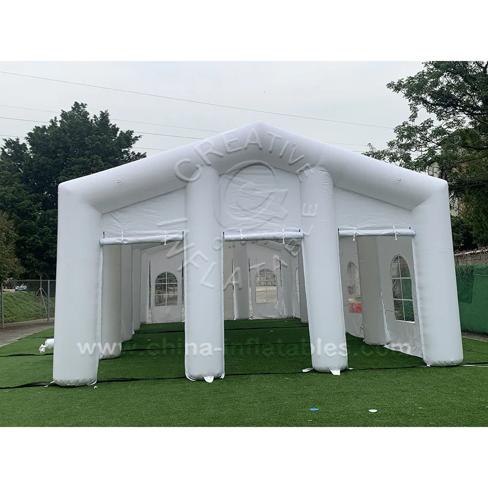 White Large Outdoor Inflatable Party Tent LED Light Inflatable Wedding Tent For event