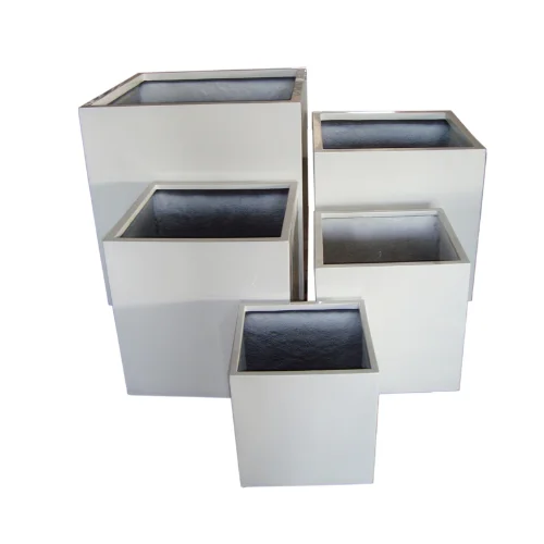 From Vietnam Cement Style Home Decoration Rectangular Shape Fiberglass Planter Garden Pots Set 4 Pieces Flower Pots & Planters