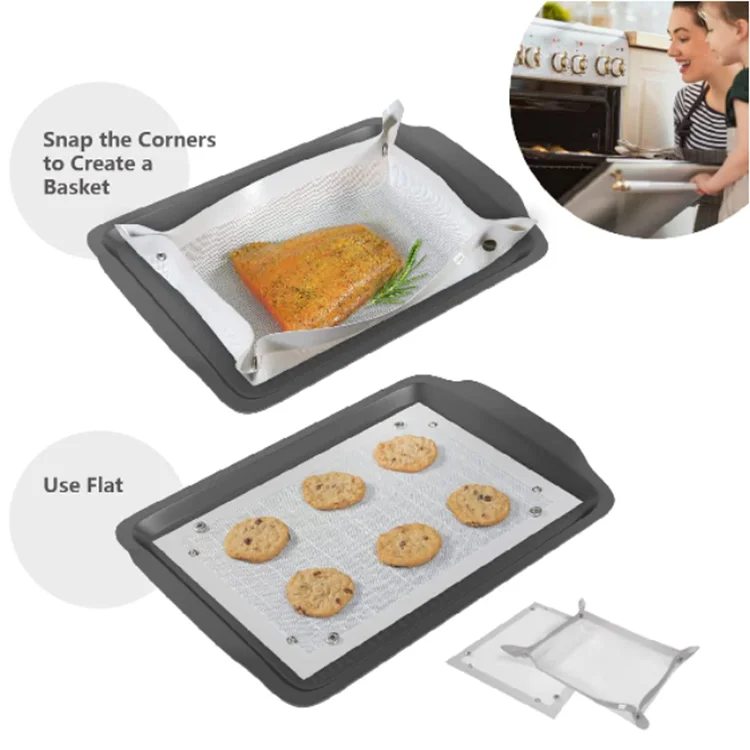 Easy Clean No Leak Fits Half Sheet Pans Non Stick Silicone Clear Baking Mat
