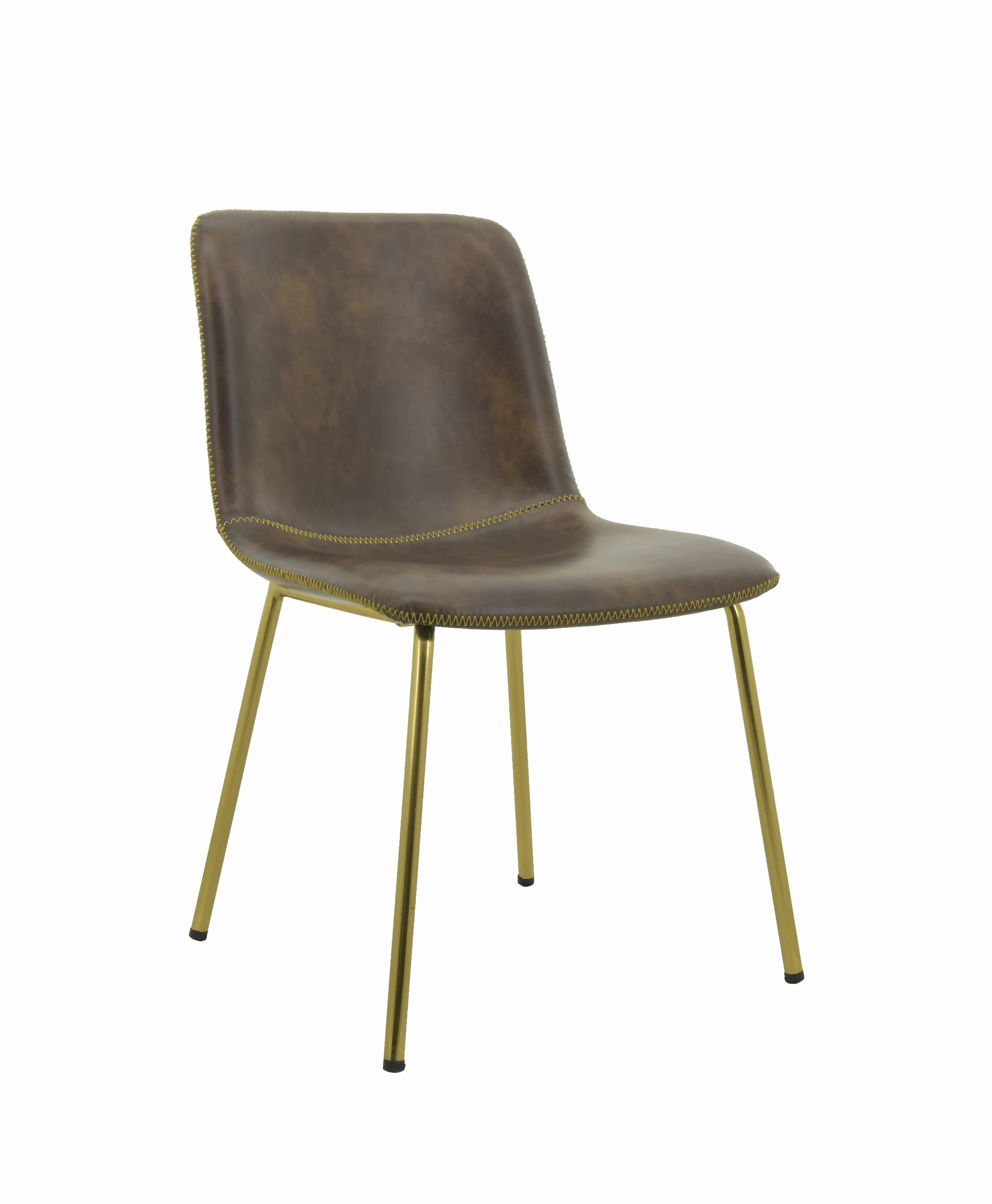 Винтажный стул из полиуретановой ткани с золотыми ножками гальваническим покрытием для столовой и