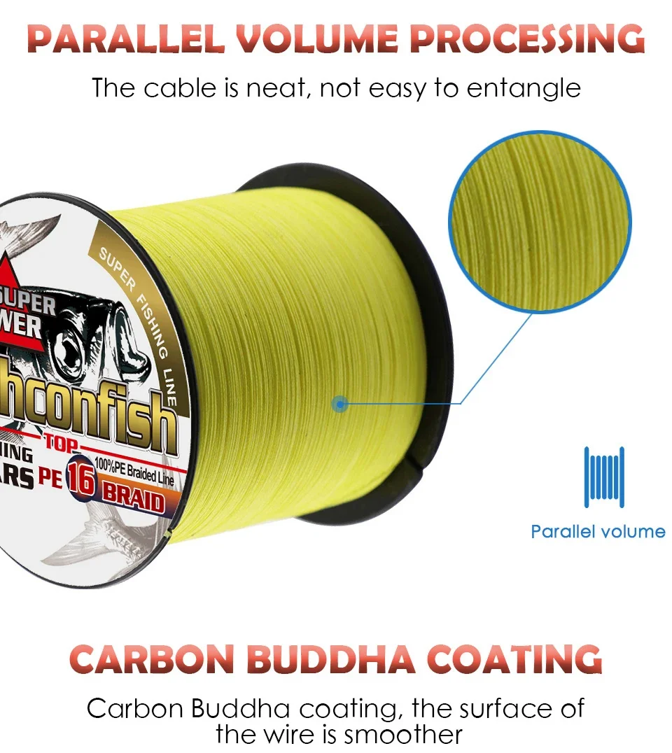 16 Strands Super Strong  UHMWPE fibre 1.0-2.0 mm Spectra  Kite Surfing sport line Braided Multifilament Fishing Line