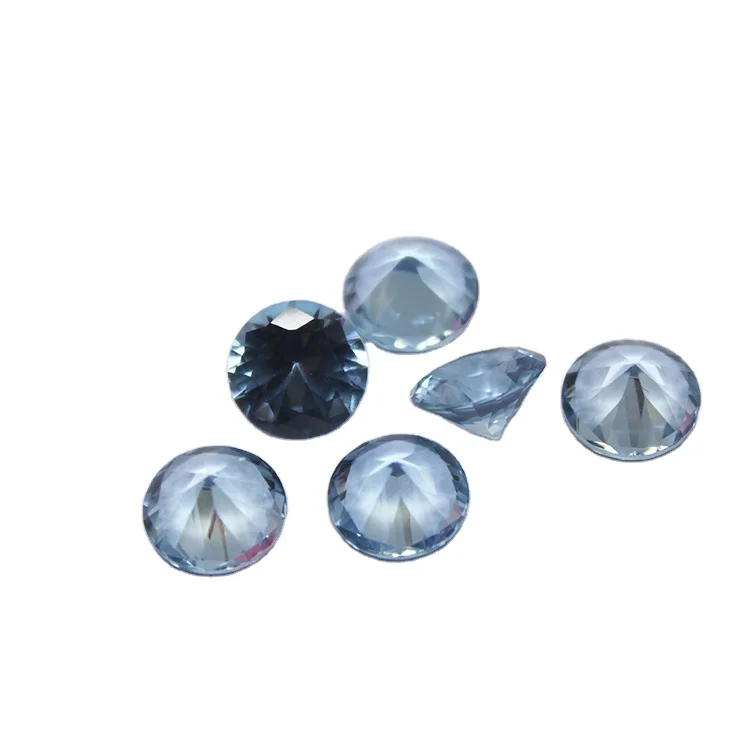 Synthetic Blue Color Gemstone Round Brilliant Cut 108# Blue Spinel