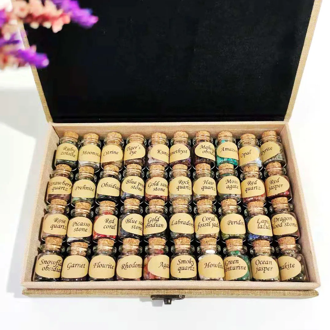 Natural Real Crystal Ornaments Stone Different Materials Crystal Gravel Gift Box ZLF