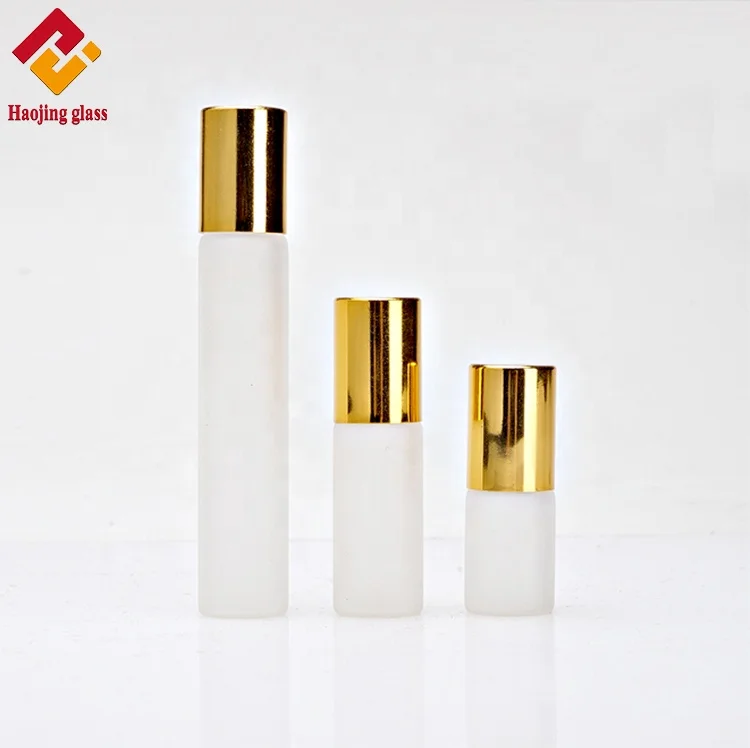 Frosted Cylinder Roller Glass Bottles 3ml 5ml 10ml Roller Bottles Essential Oil Screen Printing Personal Care Screw Cap Round