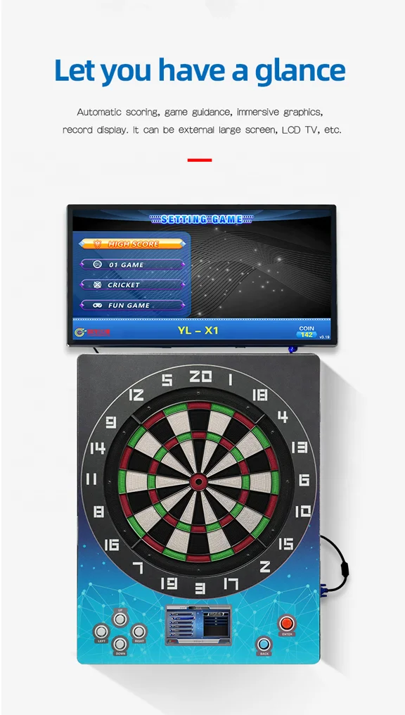indoor sport electronic party games dart machine with darts flights