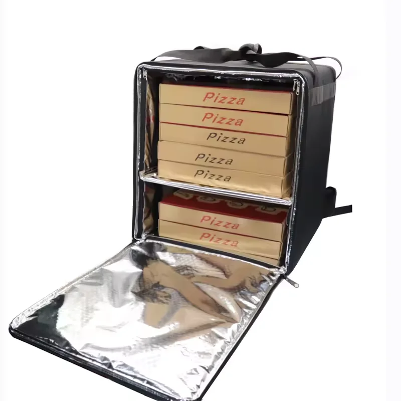 Pizza Food Delivery Bag Wholesale Motorcycle Delivery Food Tote Thermal Portable Ice aluminum Cooler Delivery backpack