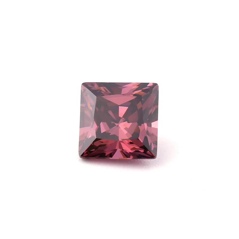 Thriving Gems AAAAA CZ Stone Square Shape 1 Carat Diamond Rhodolite Color Cubic Zirconia For Jewelry