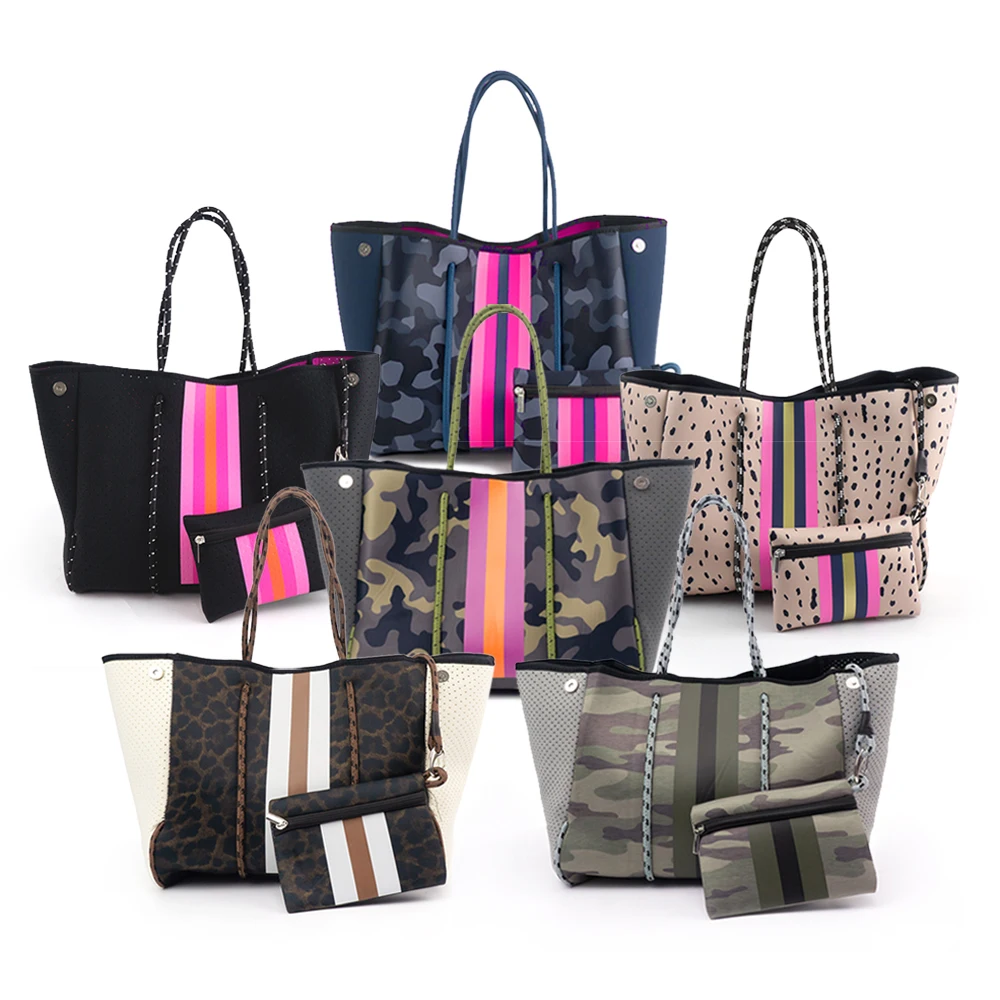 Hot Selling Summer Tote Sea Bag Ladies Handbag With Logo Wholesale Designer Purse Large Neoprene Beach Bag Tote For Women