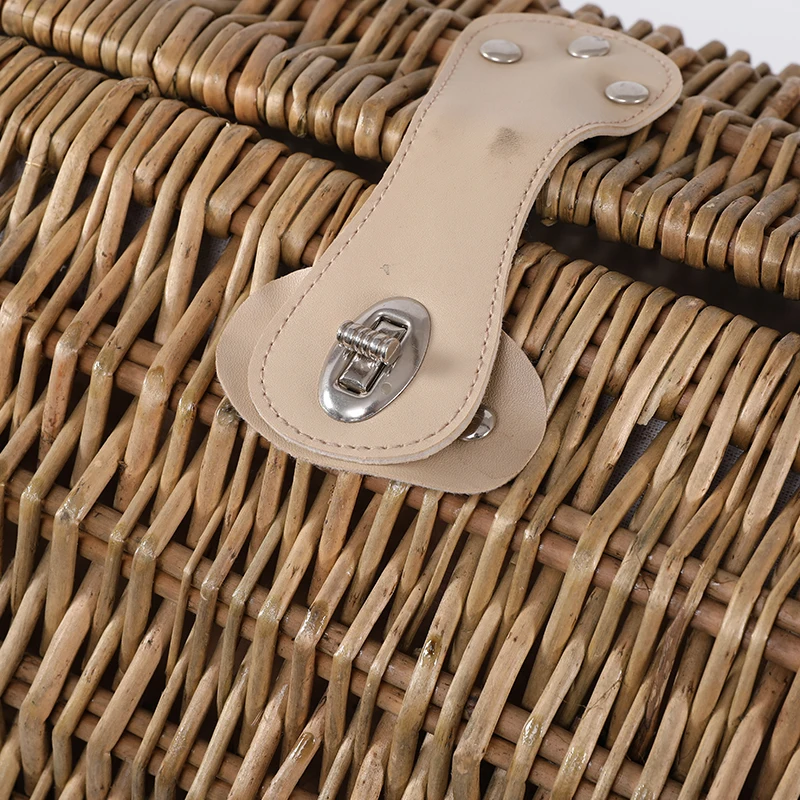 Open Weave Optima Picnic Woven Basket Craft For 6 Person