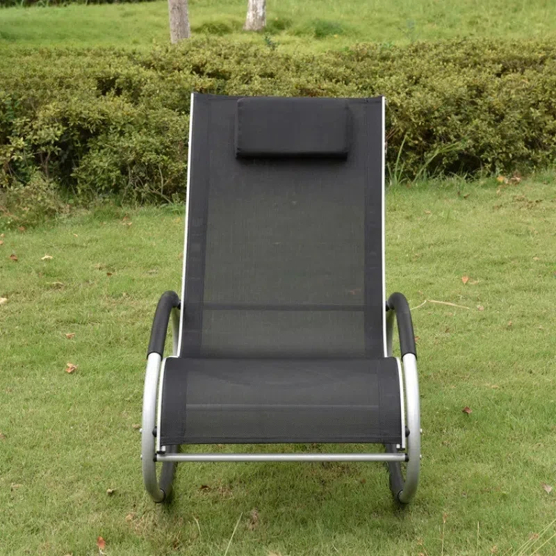 High Quality Homecome Garden Furniture Zero Gravity Outdoor Rocking Chair Sun Lounger Backyard Patio Lawn Metal Chaise Lounge