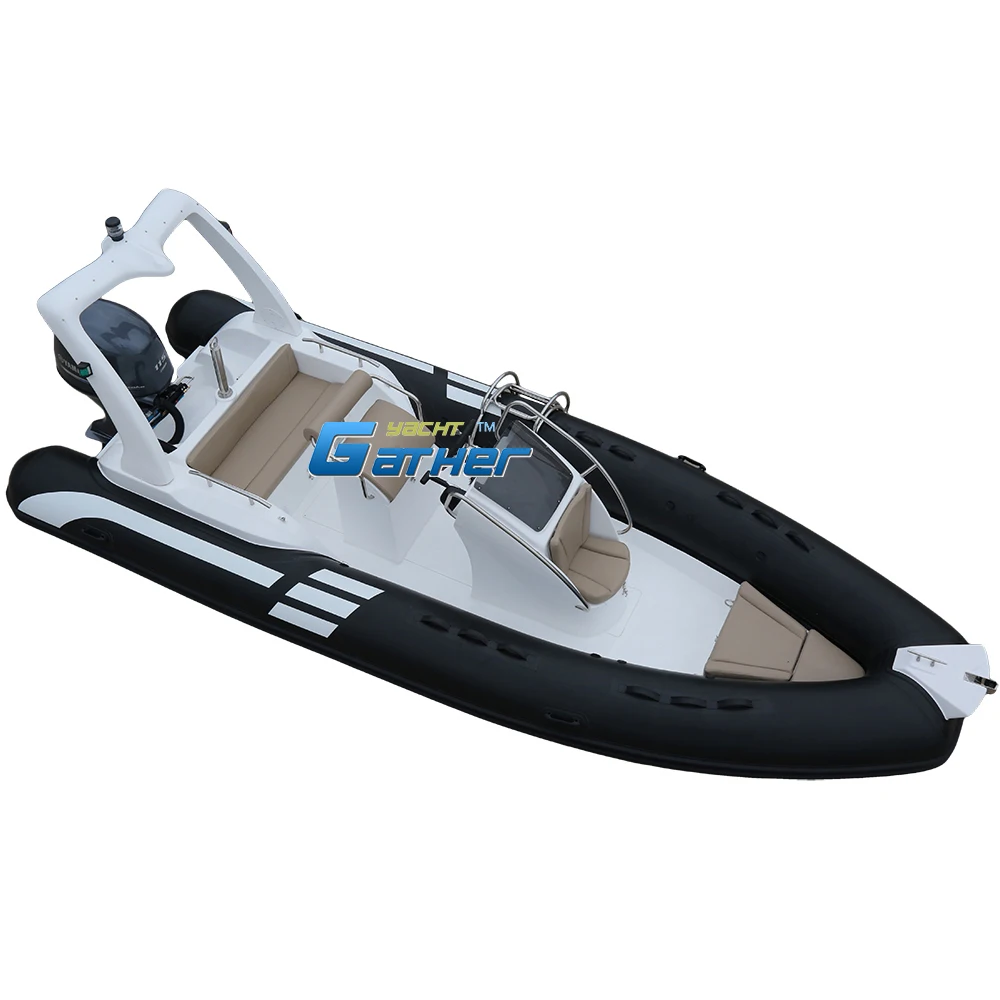 Gather yacht RIB580B 5.8M 19ft Factory Direct Sale 8 people Center Console Fiber hypalon Boat for Sale RIB580B