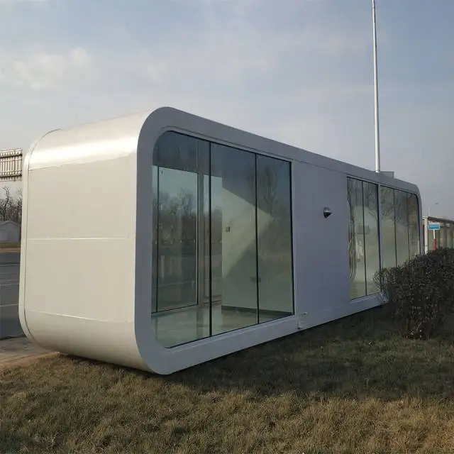 Prefabricated Apple Cabin Container House with Light Steel Structure, Small Villa, Low Cost Modular Residence