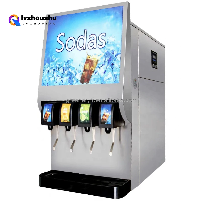 Commercial Juice Cola lemon Machine 4 3 Valve Refrigerated Refrigeration Carbonated Beverage Cup fast food soda machines