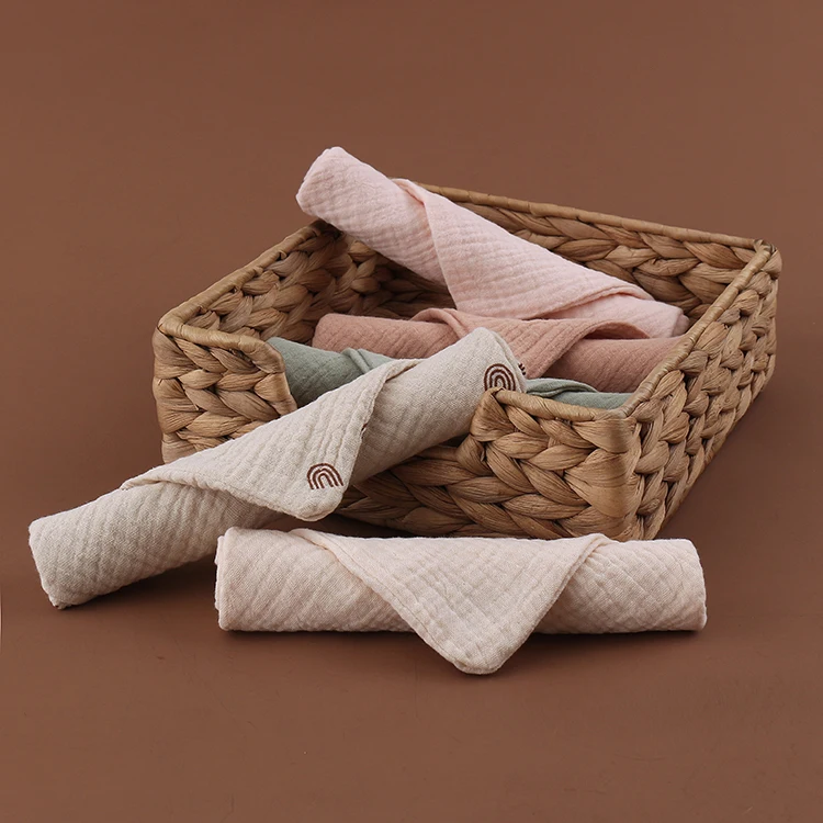 5 Pcs Baby Towel Muslin Face Cloth Handkerchief Organic Cotton Baby Hooded Towel Soft Saliva Bib Washcloth for Newborn Gift