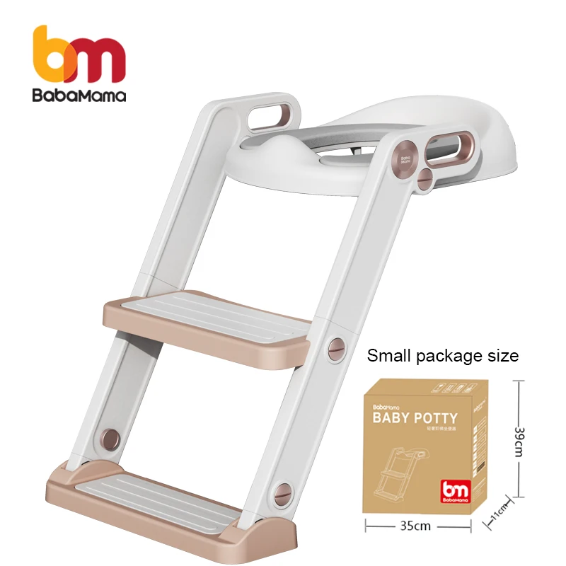 Child Kids Cute Folding Potty Trainer With Handles Anti-Slip Padded Baby Potty Training Toilet Seat Chair With Step Stool Ladder