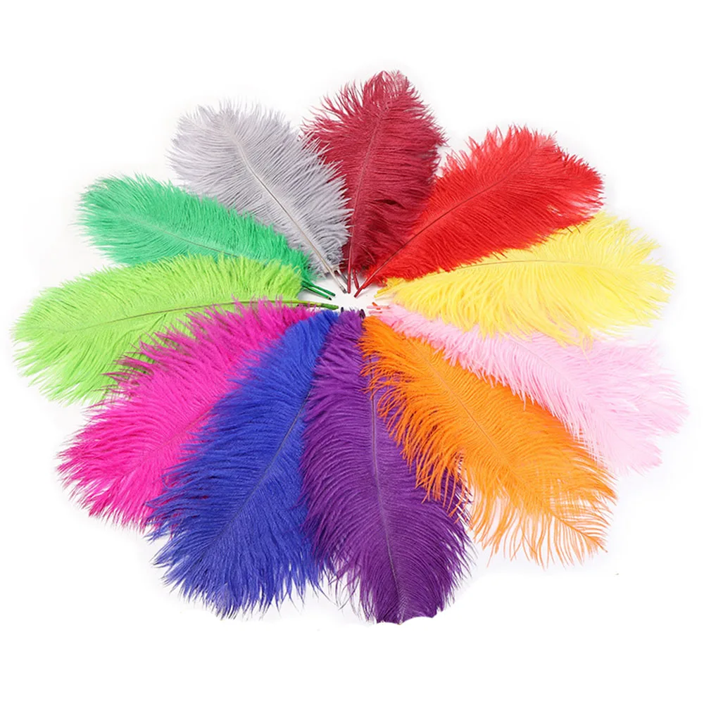 Wholesale 25-30 cm 10-12 inch Multi Color Natural Ostrich Feathers For Wedding Events Decoration DIY Crafts Making