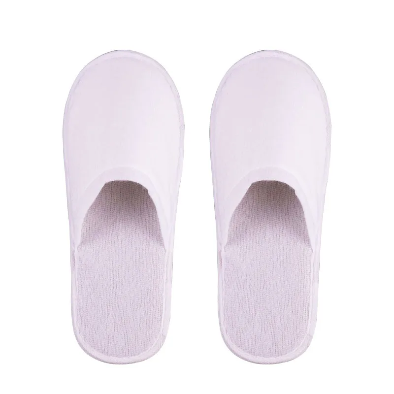 Custom hotel white slippers guest room disposable travel slippers