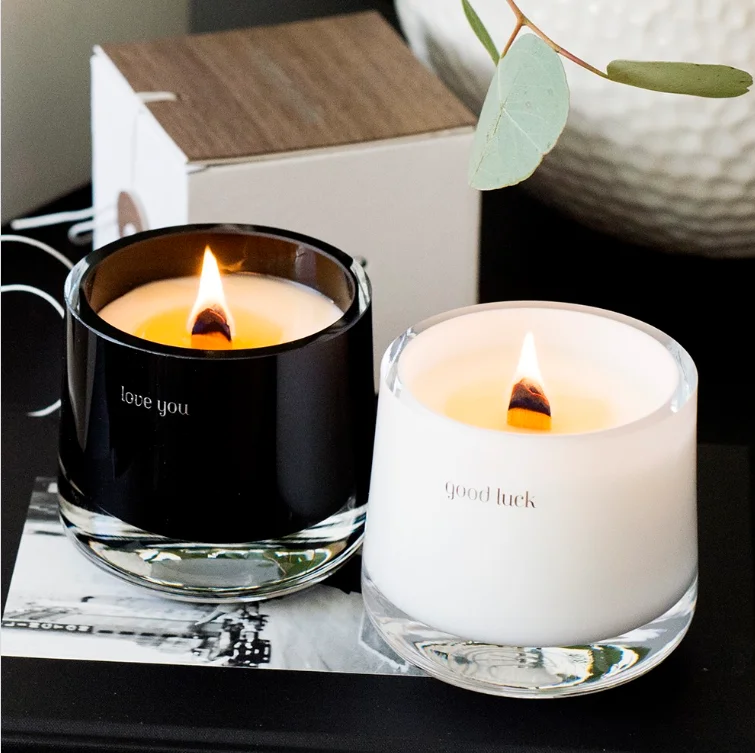 ZHAOHAI scent Wholesale Luxury Custom Decoration Private Label Wood Wicks Scented Soy Wax Candles Holder Empty Candle Jars