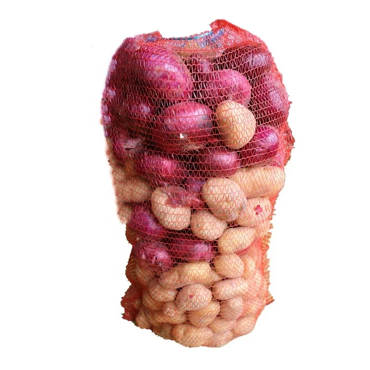 Plastic PE mesh net sacks raschel orange bags for vegetables fruit potato onion pepper cabbage cucumber
