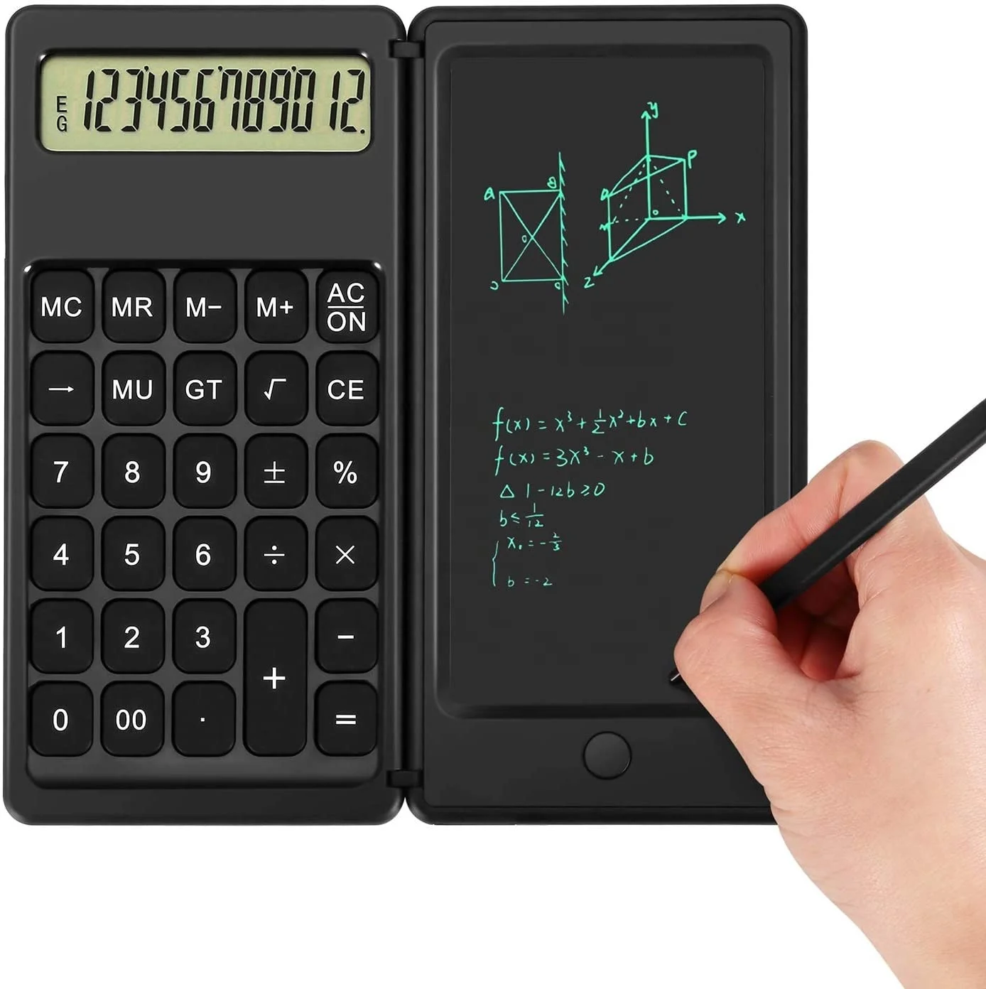 
6 Inch Mini Foldable Portable LCD Screen Calculator with Notepad and Pen 