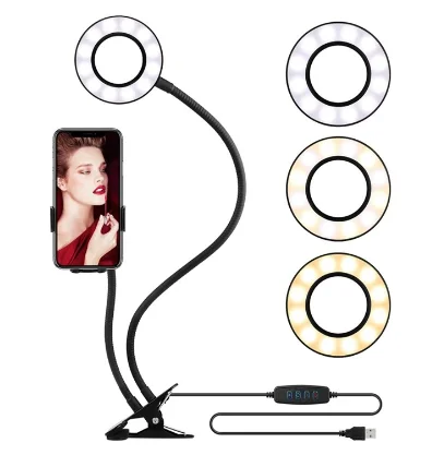 Зарядная станция сотового телефона селфи Make Up 360 градусов вращение 3,5 дюймов кольцо света кольцо-вспышка для селфи