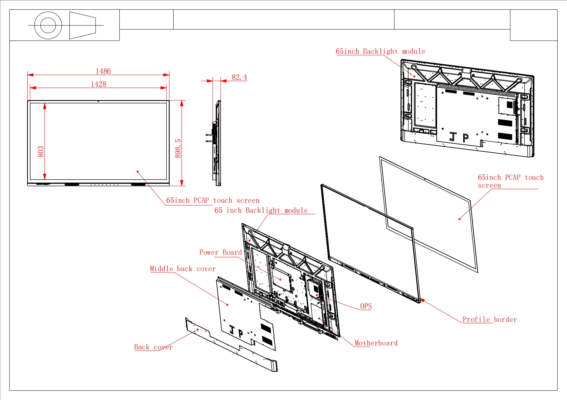 65inch Interact Display Touch Screen Flat Panel Whiteboard Smart monitor for meetings smart tv advertising screen