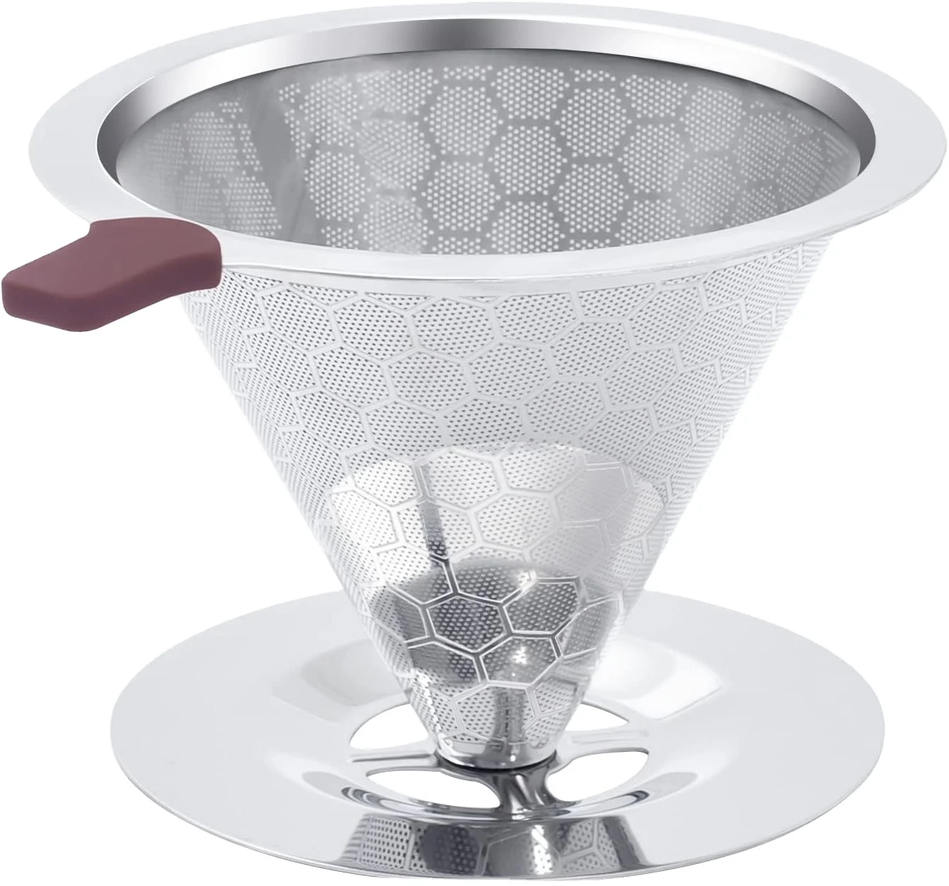 2024 New Hot Sale High Quality 60 Pour Over Filter Coffee Maker 304 Stainless Steel Portable Coffee Filter With Holder And Stand