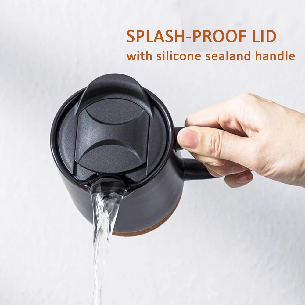 Custom Logo 15oz Sublimation Ceramic Cork Base Mug with lid